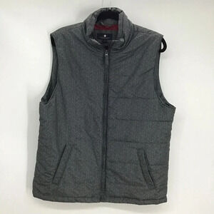 Argyle Culture Men’s Puffer Vest Full Zip Casual Work Warm Gray Size Medium